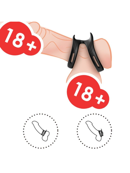 ANILLO DUAL VIBRADOR ELÁSTICO NEGRO ARMONY DE LA MARCA ARMONY FOR HIM