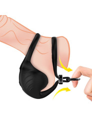 ANILLO VIBRADOR TESTICULAR 9 MODOS SILICONA NEGRO DE LA MARCA ARMONY FOR HIM