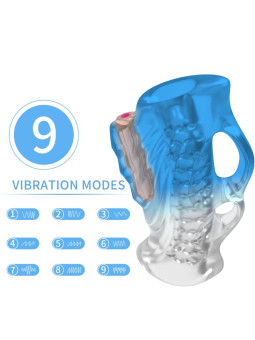 MASTURBADOR VIBRADOR AZUL DEGRADADO 10 MODOS ARMONY DE LA MARCA ARMONY FOR HIM