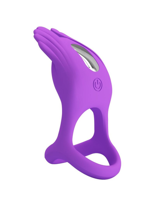 ANILLO VIBRADOR SILAS 7 MODOS SILICONA LILA DE LA MARCA PRETTY LOVE MALE