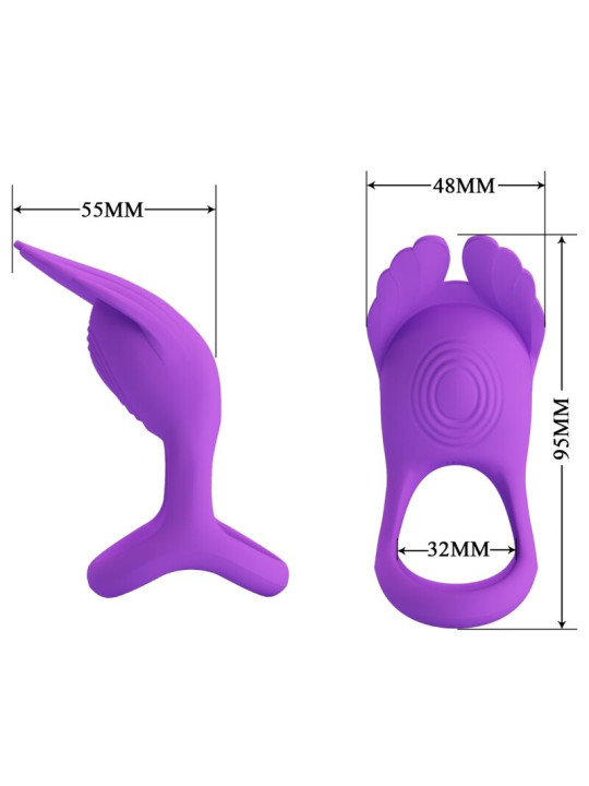 ANILLO VIBRADOR SILAS 7 MODOS SILICONA LILA DE LA MARCA PRETTY LOVE MALE