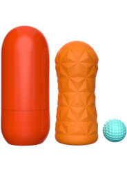 MASTURBADOR VIBRANTE TRANSPARENTE CON ESPIRAL GIRATORIA DE LA MARCA PRETTY LOVE MALE