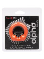 ANILLO DOBLE BOLA SILICONA LÍQUIDA ALPHA NARANJA DE LA MARCA CALEXOTICS