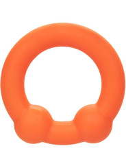 ANILLO DOBLE BOLA SILICONA LÍQUIDA ALPHA NARANJA DE LA MARCA CALEXOTICS