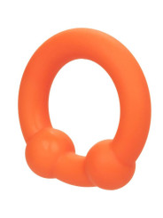 ANILLO DOBLE BOLA SILICONA LÍQUIDA ALPHA NARANJA DE LA MARCA CALEXOTICS