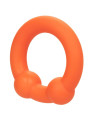 ANILLO DOBLE BOLA SILICONA LÍQUIDA ALPHA NARANJA DE LA MARCA CALEXOTICS