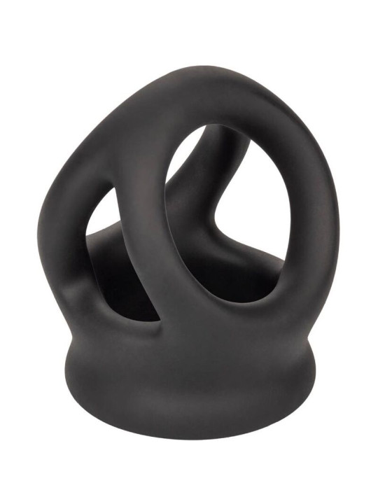 ANILLO DE JAULA DOBLE ALPHA SILICONA LÍQUIDA NEGRO DE LA MARCA CALEXOTICS
