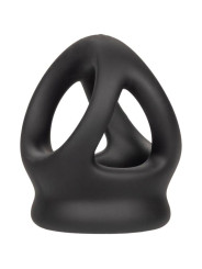 ANILLO DE JAULA DOBLE ALPHA SILICONA LÍQUIDA NEGRO DE LA MARCA CALEXOTICS