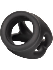 ANILLO DE JAULA DOBLE ALPHA SILICONA LÍQUIDA NEGRO DE LA MARCA CALEXOTICS