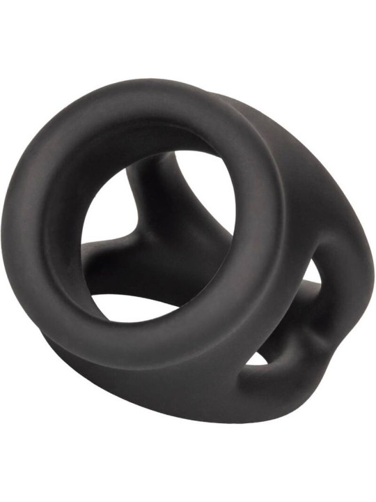 ANILLO DE JAULA DOBLE ALPHA SILICONA LÍQUIDA NEGRO DE LA MARCA CALEXOTICS