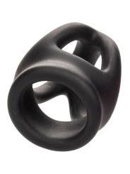 ANILLO DE JAULA DOBLE ALPHA SILICONA LÍQUIDA NEGRO DE LA MARCA CALEXOTICS