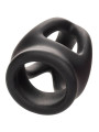 ANILLO DE JAULA DOBLE ALPHA SILICONA LÍQUIDA NEGRO DE LA MARCA CALEXOTICS