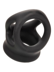 ANILLO DE JAULA DOBLE ALPHA SILICONA LÍQUIDA NEGRO DE LA MARCA CALEXOTICS