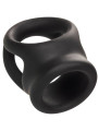 ANILLO DE JAULA DOBLE ALPHA SILICONA LÍQUIDA NEGRO DE LA MARCA CALEXOTICS