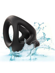 ANILLO DE JAULA DOBLE ALPHA SILICONA LÍQUIDA NEGRO DE LA MARCA CALEXOTICS