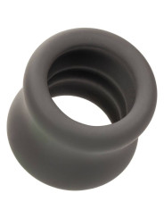 ANILLO ESCROTO DOBLE SILICONA LÍQUIDA ALPHA NEGRO DE LA MARCA CALEXOTICS