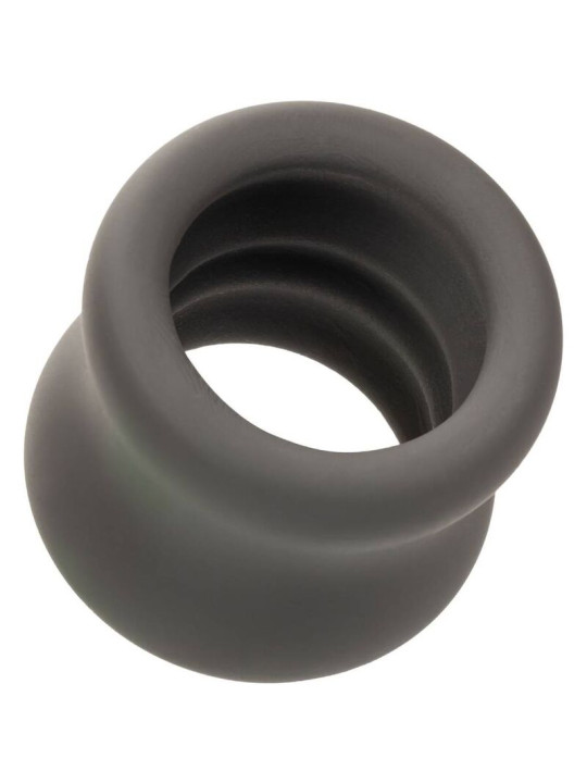 ANILLO ESCROTO DOBLE SILICONA LÍQUIDA ALPHA NEGRO DE LA MARCA CALEXOTICS