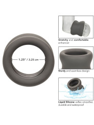 ANILLO ESCROTO DOBLE SILICONA LÍQUIDA ALPHA NEGRO DE LA MARCA CALEXOTICS