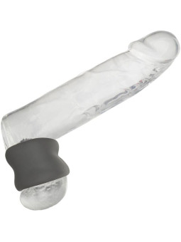 ANILLO ESCROTO DOBLE SILICONA LÍQUIDA ALPHA NEGRO DE LA MARCA CALEXOTICS