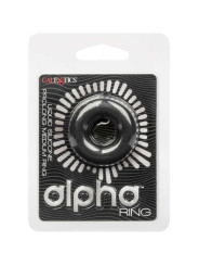 ANILLO PROLONGADOR DE SILICONA ALPHA MEDIO NEGRO DE LA MARCA CALEXOTICS