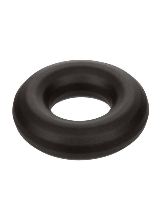 ANILLO PROLONGADOR DE SILICONA ALPHA MEDIO NEGRO DE LA MARCA CALEXOTICS