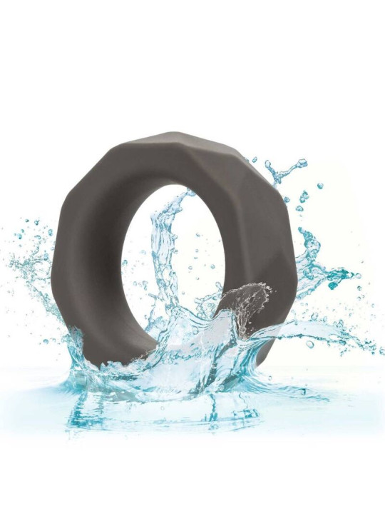 ANILLO PROLONGADOR DE SILICONA LÍQUIDA ALPHA GRIS DE LA MARCA CALEXOTICS