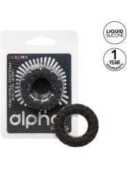 ANILLO PROLONGADOR DE SILICONA ALPHA NEGRO DE LA MARCA CALEXOTICS