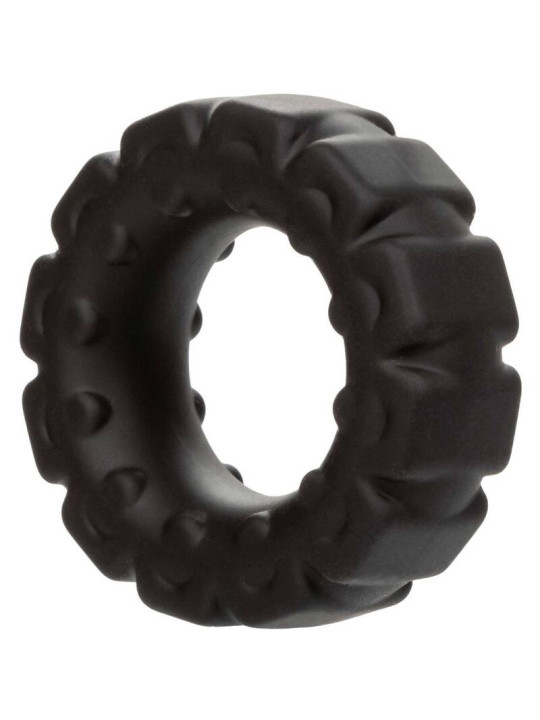 ANILLO PROLONGADOR DE SILICONA ALPHA NEGRO DE LA MARCA CALEXOTICS