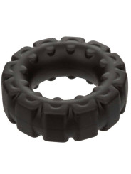 ANILLO PROLONGADOR DE SILICONA ALPHA NEGRO DE LA MARCA CALEXOTICS