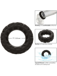 ANILLO PROLONGADOR DE SILICONA ALPHA NEGRO DE LA MARCA CALEXOTICS