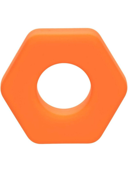 ANILLO SEXUAL SILICONA ALPHA PROLONG NARANJA DE LA MARCA CALEXOTICS