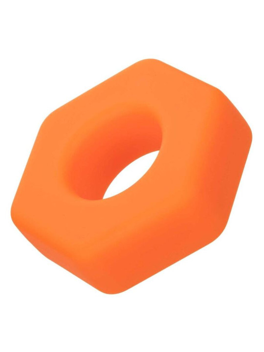 ANILLO SEXUAL SILICONA ALPHA PROLONG NARANJA DE LA MARCA CALEXOTICS