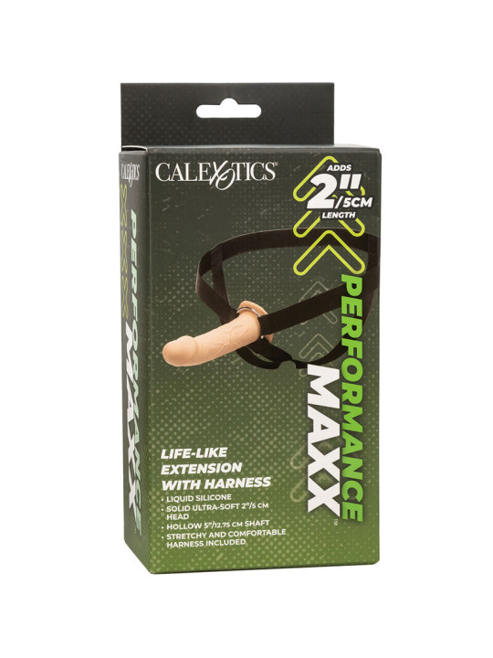 EXTENSIÓN REALISTA PERFORMANCE MAXX CON ARNÉS PIEL CLARO DE LA MARCA CALEXOTICS