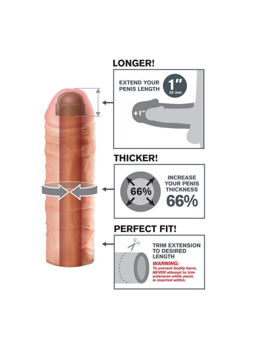 EXTENSIÓN PARA PENE FANTASY X-TENSIONS - AUMENTA LONGITUD Y GROSOR DE LA MARCA FANTASY X-TENSIONS