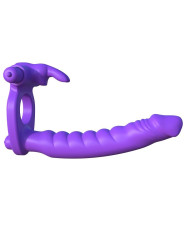 ANILLO DOBLE PENETRACIÓN CON VIBRADOR RABBIT SILICONA DE LA MARCA FANTASY C-RINGZ