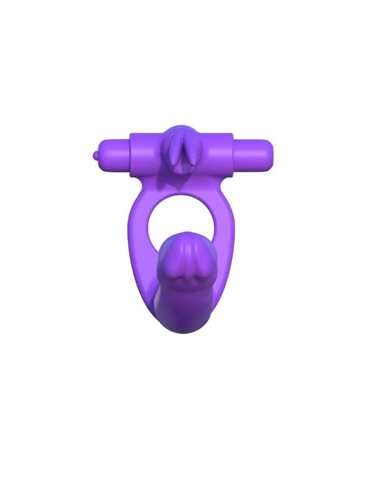 ANILLO DOBLE PENETRACIÓN CON VIBRADOR RABBIT SILICONA DE LA MARCA FANTASY C-RINGZ