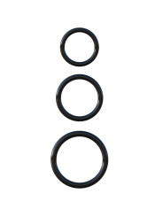 ANILLAS DE SILICONA TRIPLE PARA PENE Y TESTÍCULOS NEGRO DE LA MARCA FANTASY C-RINGZ
