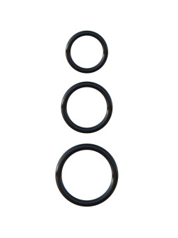 ANILLAS DE SILICONA TRIPLE PARA PENE Y TESTÍCULOS NEGRO DE LA MARCA FANTASY C-RINGZ