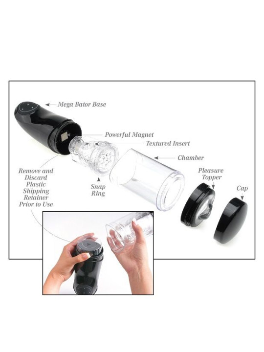 MASTURBADOR MASCULINO USB PDX MEGA BATOR VIBRACIÓN DE LA MARCA EXTREME TOYZ