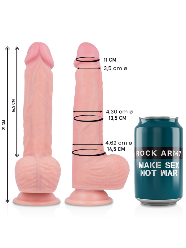 LIQUID SILICONE DILDO PREMIUM SPITFIRE 21 CM -O- 4.62 CM DE LA MARCA ROCK ARMY