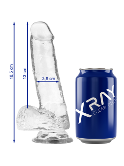 CLEAR DILDO REALISTA TRANSPARENTE 18.5 CM -O- 3.8 CM DE LA MARCA X RAY