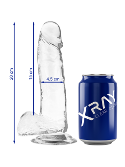 CLEAR DILDO REALISTA TRANSPARENTE 20 CM -O- 4.5 CM DE LA MARCA X RAY