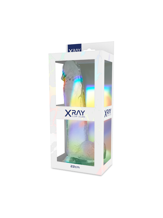 CLEAR DILDO REALISTA TRANSPARENTE 22 CM -O- 4.6 CM DE LA MARCA X RAY