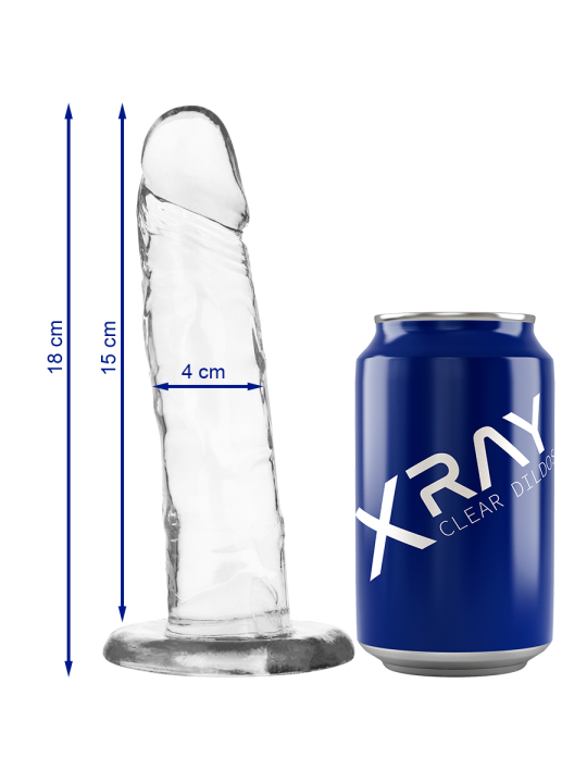 CLEAR DILDO TRANSPARENTE 18 CM -O- 4 CM DE LA MARCA X RAY