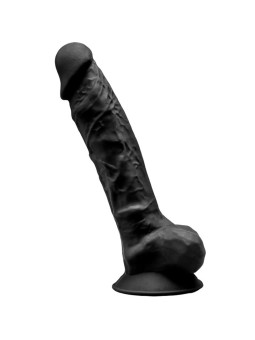 DILDO REALISTA SILICONA 23 CM NEGRO CON VENTOSA DE LA MARCA SILEXD