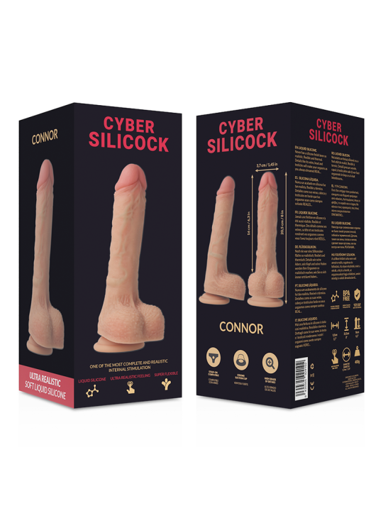 DILDO REALISTICO CONNOR SILICONA LIQUIDA 20.5 CM DE LA MARCA CYBER SILICOCK