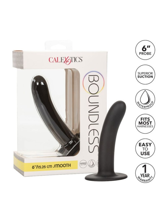 DILDO DE SILICONA BOUNDLESS 15.25 CM CON VENTOSA Y ARNÉS DE LA MARCA CALEXOTICS