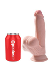 DILDO REALISTA 3D CON BOLAS OSCILANTES 15.2 CM DE LA MARCA KING COCK PLUS