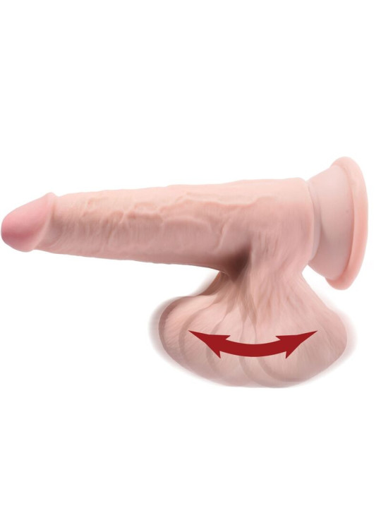 DILDO REALISTA 3D CON BOLAS OSCILANTES 15.2 CM DE LA MARCA KING COCK PLUS
