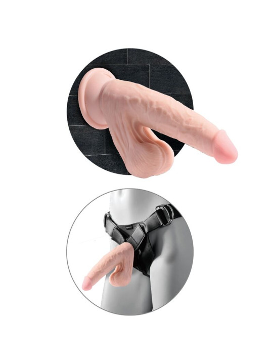 DILDO REALISTA 3D CON BOLAS OSCILANTES 15.2 CM DE LA MARCA KING COCK PLUS